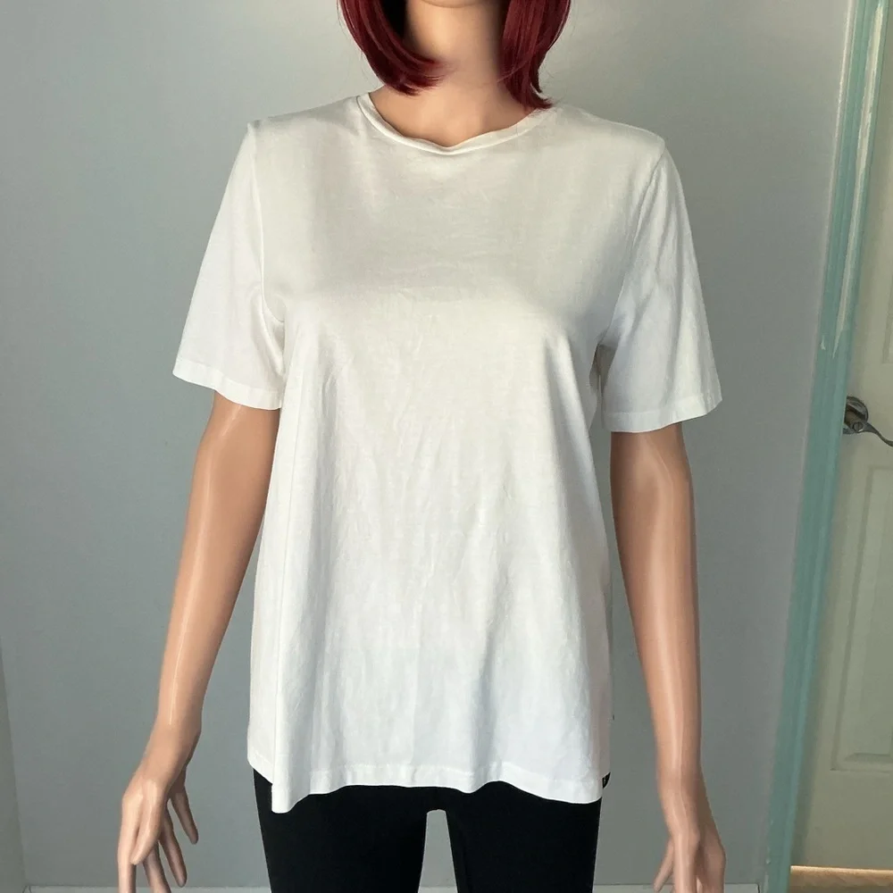 Zara White Short Sleeve Tee Sz M
